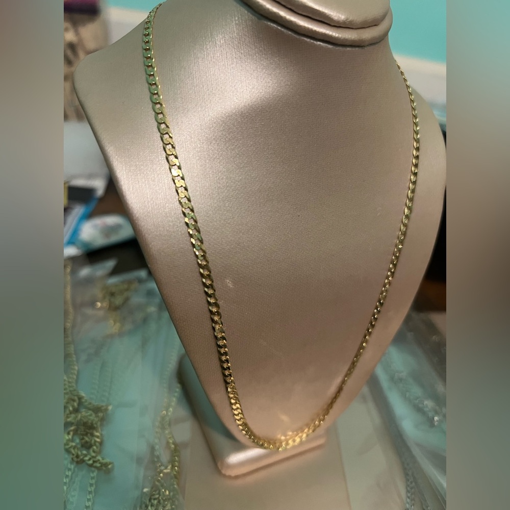 Gold plated sterling silver chain necklace